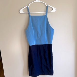 French Connection Whisper Square Neck Colorblock Sheath Dress